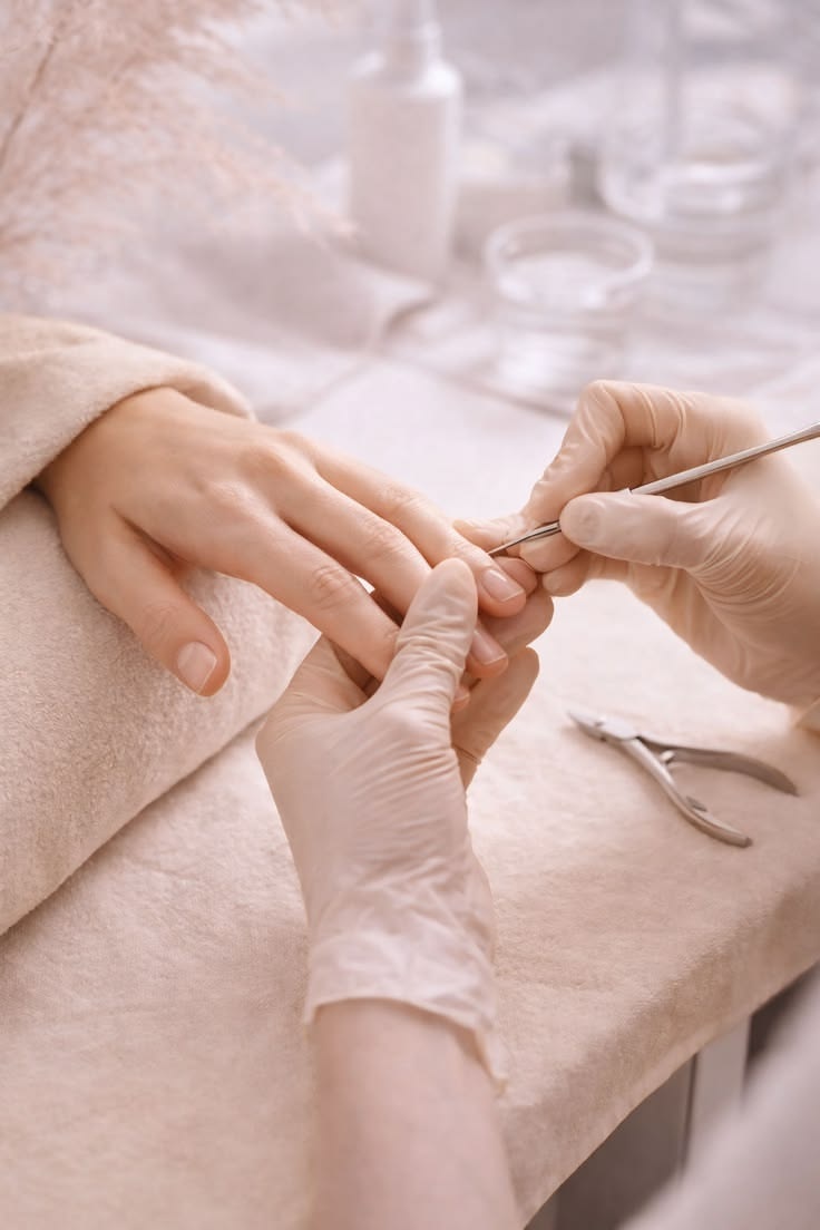 Professional cuticle care and precision manicure at La Paige Nails